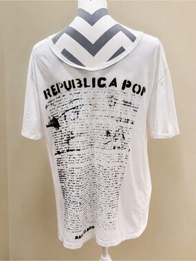 RARE Republica Pop “Dan Bloom” Distressed Graphic Tee Large Streetwear